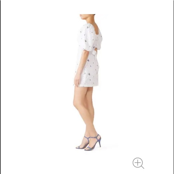 SAYLOR Revolve Size XL DINA Dress White Cotton Eyelet Balloon Sleeve Floral $288 - Picture 3 of 16